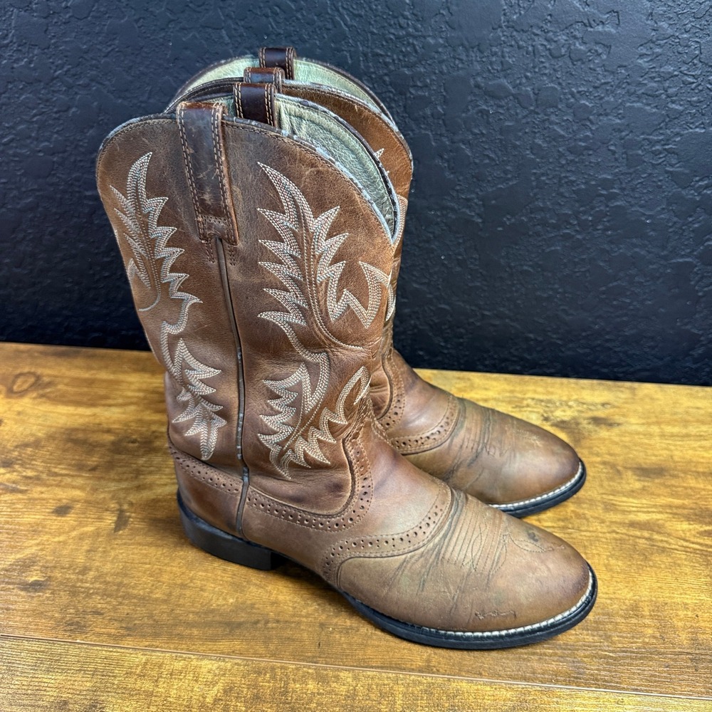 Ariat Heritage Western 29427 Brown Leather Cowboy Boots Womens 8B